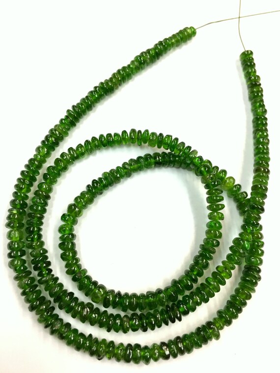 Wholesale Price--amazing-natural Chrome Diopside Smooth Rondelle Beads Chrome Diopside Gemstone Beads Top Quality 4.mm 18" Full Strand