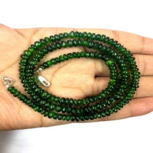 Shop Diopside Beads! Wholesale Price Natural Smooth Chrome Diopside Rondelle Beads 5-6mm Gemstone Beads 18" Strand New Arrival | Natural genuine beads Diopside beads for beading and jewelry making.  #jewelry #beads #beadedjewelry #diyjewelry #jewelrymaking #beadstore #beading #affiliate #ad