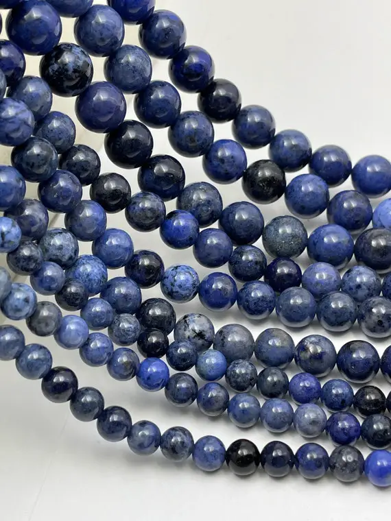 Dumortierite Beads, 8mm Beads, Blue Dumortierite, Rare Gemstone, Gemstone Beads, Blue Beads, Navy Blue Beads, 6mm Beads, Rare Beads Gemstone