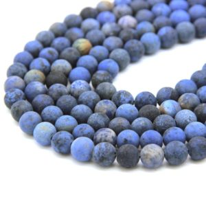 Shop Dumortierite Beads! Matte Dumortierite Beads Round 6mm 8mm 10mm Medium Blue Natural Dumortierite Beads Frosted Blue Gemstone Beads Navy Blue Mala Beads | Natural genuine beads Dumortierite beads for beading and jewelry making.  #jewelry #beads #beadedjewelry #diyjewelry #jewelrymaking #beadstore #beading #affiliate #ad