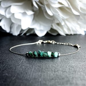 Genuine Emerald Bracelet, Taurus Birthstone Calming Bracelet, Anxiety Healing Raw Crystals | Natural genuine Emerald bracelets. Buy crystal jewelry, handmade handcrafted artisan jewelry for women.  Unique handmade gift ideas. #jewelry #beadedbracelets #beadedjewelry #gift #shopping #handmadejewelry #fashion #style #product #bracelets #affiliate #ad