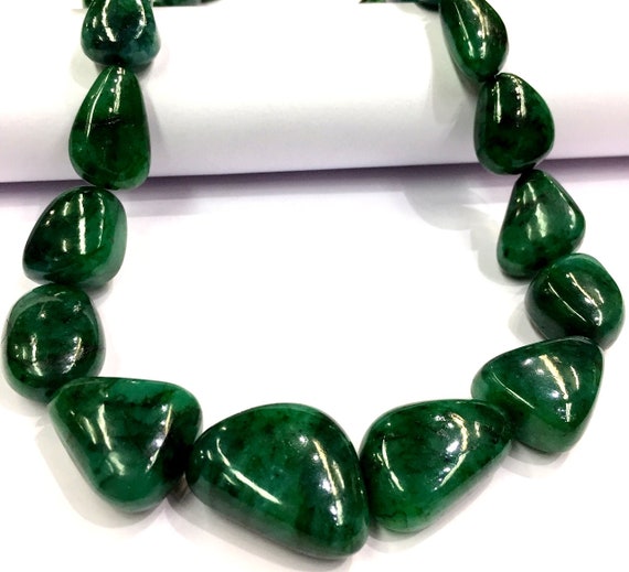 Aaa+ Quality~~natural Emerald Smooth Nugget Shape Beads Green Beryl Polished Nuggets Beads Larger Size Nuggets Emerald Gemstone Beads.