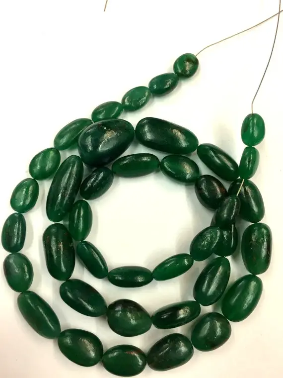 Natural Emerald Smooth Nugget Beads Emerald Unusual Shape Beads Green Emerald Smooth Beads Jewelry Making Gem Beads Wholesale Emerald