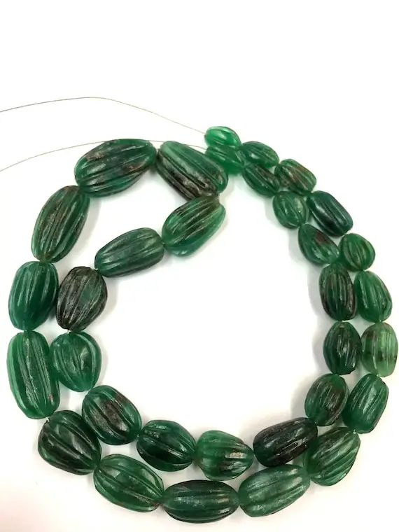 Thanksgiving Sale-natural Very Rare Green Emerald Carving Beads Emerald Unusual Shape-emerald Smooth Nuggets Beads Wholesale Emerald Gems