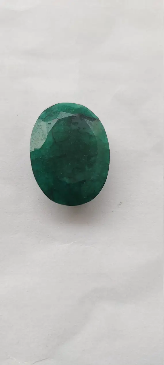 Dyed Emerald Faceted Handmade Oval Cut Stone 22x30mm 51 Carat 1 Piece Perfect For  Pendant