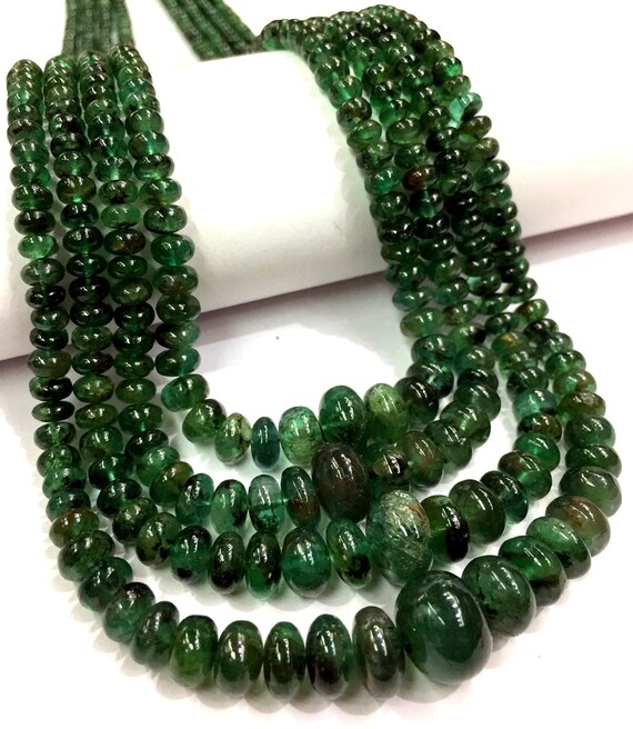 Aaa Quality~natural Emerald Gemstone Beads~zambian Emerald Smooth Polished Rondelle Beads~rare Emerald Beads Necklace~gift For Women.