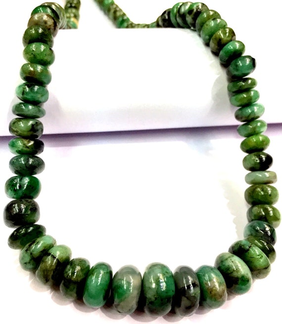 Natural Emerald Smooth Beads Emerald Smooth Polished Rondelle Beads Genuine Emerald Rondelle Beads Wholesale Emerald Gemstone Beads.