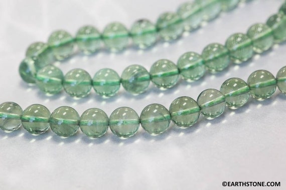 M/ Green Fluorite 10mm Smooth Round Beads 15.5" Strand Transparent Green For Jewelry Making