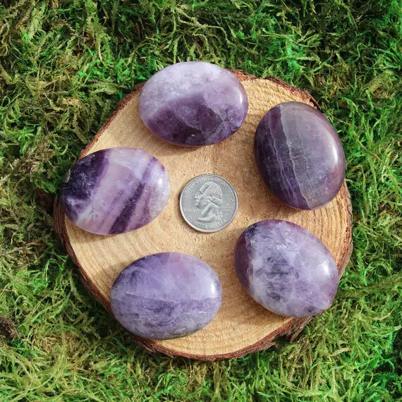 Purple Fluorite Palm Stones #a-j