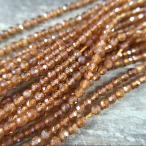 2mm Orange Garnet Beads Micro Faceted Round Garnet Beads Natural Tiny Small Garnet Crystal Gemstone Beads Jewelry Beads 15.5" Full Strand | Natural genuine beads Array beads for beading and jewelry making.  #jewelry #beads #beadedjewelry #diyjewelry #jewelrymaking #beadstore #beading #affiliate #ad