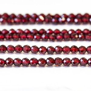 S-XS/ Red Garnet 4mm/ 3mm/ 2mm Faceted Round Beads 15" long Tiny Red gemstone Spacer Nice cutting consistent drilled hole Birthstone | Natural genuine beads Array beads for beading and jewelry making.  #jewelry #beads #beadedjewelry #diyjewelry #jewelrymaking #beadstore #beading #affiliate #ad