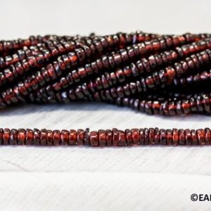 Shop Garnet Beads! S/ Garnet 5mm Heishi beads 14" strand Red gemstone beads Small spacer beads For jewelry making | Natural genuine beads Garnet beads for beading and jewelry making.  #jewelry #beads #beadedjewelry #diyjewelry #jewelrymaking #beadstore #beading #affiliate #ad