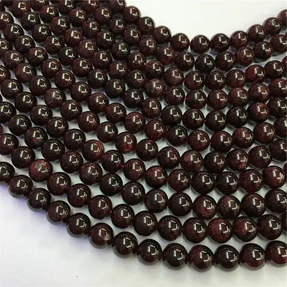 8mm Garnet Beads, Round Gemstone Beads, Wholesale Beads