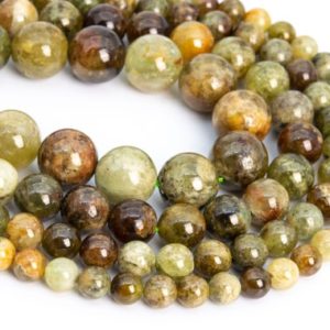 Shop Garnet Round Beads! Genuine Natural Green Garnet Gemstone Loose Beads Africa Grade AA Round Shape 6-7mm 7-8mm 9-10mm 11mm 12mm | Natural genuine round Garnet beads for beading and jewelry making.  #jewelry #beads #beadedjewelry #diyjewelry #jewelrymaking #beadstore #beading #affiliate #ad
