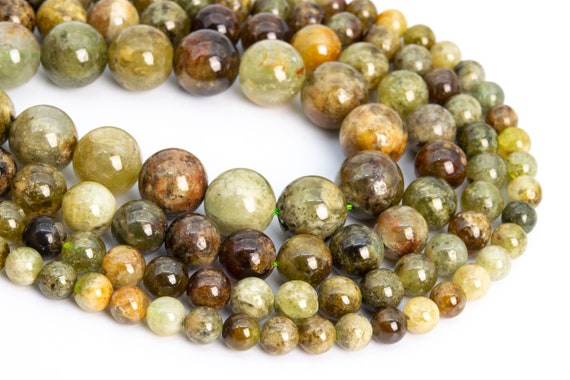 Genuine Natural Green Garnet Gemstone Loose Beads Africa Grade Aa Round Shape 6-7mm 7-8mm 9-10mm 11mm 12mm