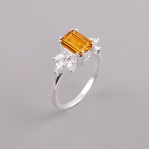 Shop Citrine Engagement Rings! Genuine Citrine Engagement Ring, Simple Solitaire Ring, Octagon 8x6mm Ring, 925 Silver Ring, Bridal Ring for Her Gift, Girl Silver Ring | Natural genuine Citrine rings, simple unique alternative gemstone engagement rings. #rings #jewelry #bridal #wedding #jewelryaccessories #engagementrings #weddingideas #affiliate #ad