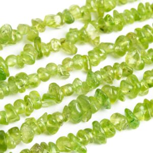 Genuine Natural Peridot Loose Beads Grade AAA Pebble Chips Shape 2-4mm