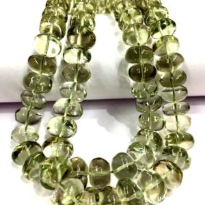 Shop Green Amethyst Beads! AAA QUALITY~Natural Green Amethyst Smooth Rondelle Beads Hand Polished Beads Lovely Green Color Beads 8-10.MM Amethyst Gemstone Beads | Natural genuine rondelle Green Amethyst beads for beading and jewelry making.  #jewelry #beads #beadedjewelry #diyjewelry #jewelrymaking #beadstore #beading #affiliate #ad