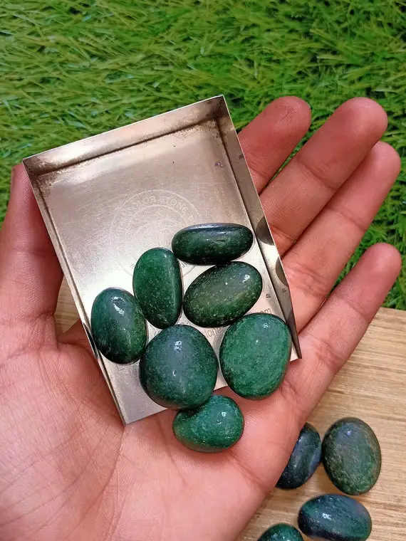 Green Jade Tumble, Natural Jade Crystal, Healing Crystal, Pocket Crystal, For Jewelry Making, 15 - 20 Mm Crystal Shop