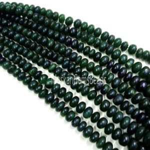 Shop Serpentine Rondelle Beads! Green Serpentine Handmade Rondelle Shape Beads, 8" Strand, Natural Serpentine Smooth Gemstone Beads, Plain Serpentine | Natural genuine rondelle Serpentine beads for beading and jewelry making.  #jewelry #beads #beadedjewelry #diyjewelry #jewelrymaking #beadstore #beading #affiliate #ad