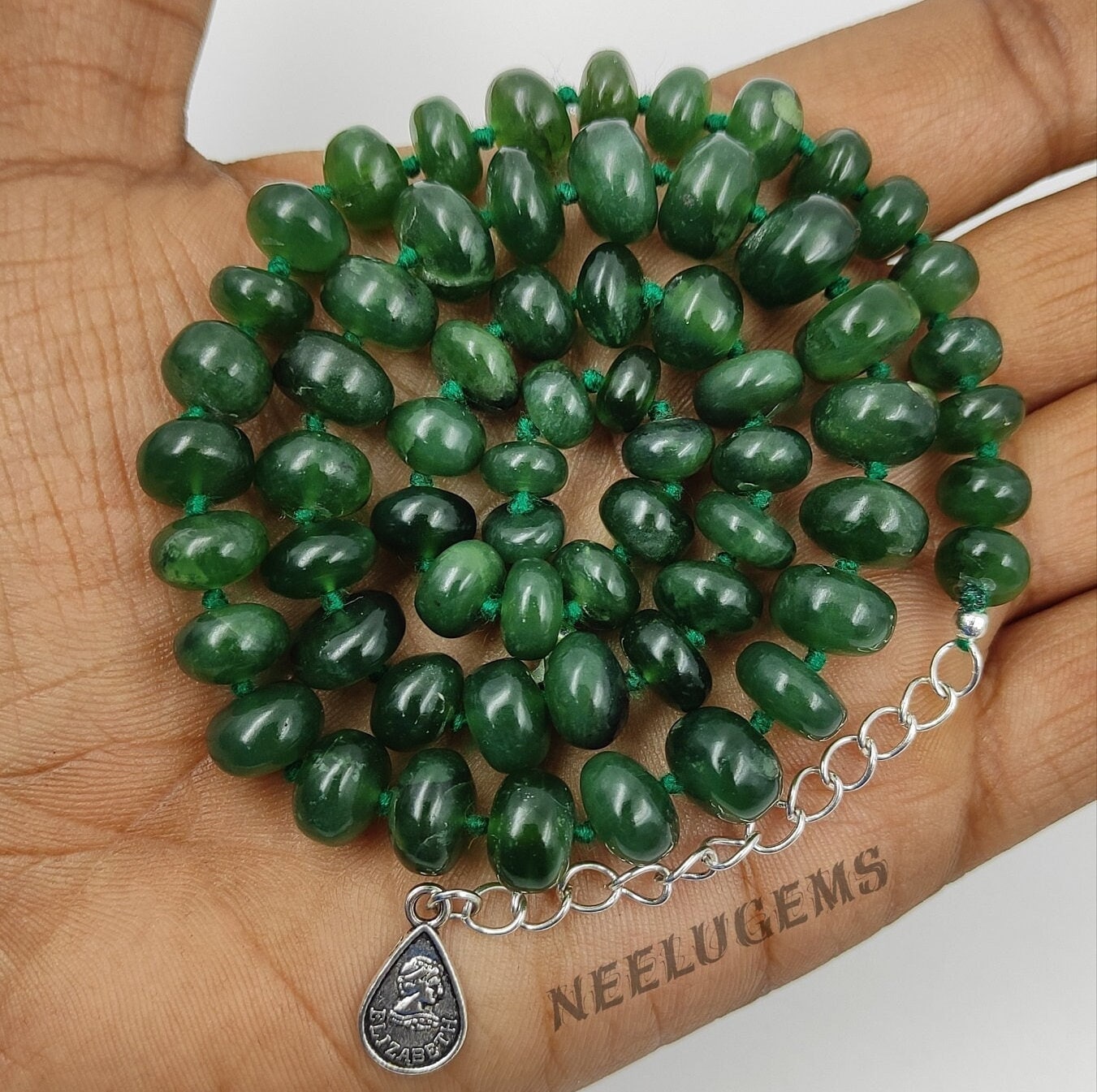 Hand Knotted Green Serpentine Necklace,serpentine Necklace,serpentine Knotted Necklace,serpentine Bead Necklace,green Bead Necklace