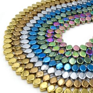 Shop Hematite Bead Shapes! Hematite Beads | Marquise Shaped Natural Gemstone Beads – Gold Bronze Silver Blue Green Rainbow available | Natural genuine other-shape Hematite beads for beading and jewelry making.  #jewelry #beads #beadedjewelry #diyjewelry #jewelrymaking #beadstore #beading #affiliate #ad