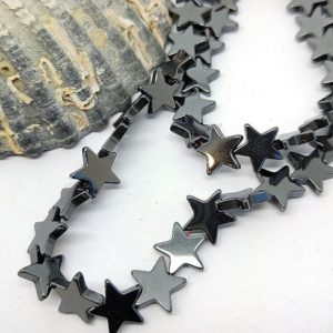 Shop Hematite Bead Shapes! Silver Titanium Haematite Gemstone Star Beads 10mm / Hematite Star Beads / Hematite star 10mm / Space Beads / Gemstone Star Beads / 4 beads | Natural genuine other-shape Hematite beads for beading and jewelry making.  #jewelry #beads #beadedjewelry #diyjewelry #jewelrymaking #beadstore #beading #affiliate #ad
