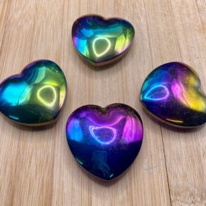Shop Hematite Shapes! Rainbow Hematite puffy Hearts | Natural genuine stones & crystals in various shapes & sizes. Buy raw cut, tumbled, or polished gemstones for making jewelry or crystal healing energy vibration raising reiki stones. #crystals #gemstones #crystalhealing #crystalsandgemstones #energyhealing #affiliate #ad