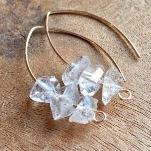 Shop Herkimer Diamond Jewelry! Herkimer Diamond Earrings, Raw Crystal Earrings, 30th Birthday Gift For Women, Gift For Her | Natural genuine Herkimer Diamond jewelry. Buy crystal jewelry, handmade handcrafted artisan jewelry for women.  Unique handmade gift ideas. #jewelry #beadedjewelry #beadedjewelry #gift #shopping #handmadejewelry #fashion #style #product #jewelry #affiliate #ad