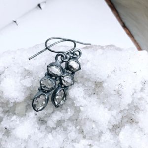 Shop Herkimer Diamond Earrings! Herkimer Diamond earrings, dangle earrings | Natural genuine Herkimer Diamond earrings. Buy crystal jewelry, handmade handcrafted artisan jewelry for women.  Unique handmade gift ideas. #jewelry #beadedearrings #beadedjewelry #gift #shopping #handmadejewelry #fashion #style #product #earrings #affiliate #ad