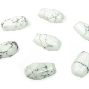 Howlite Coffin Crystal – Cabochon – Crystal Carving – 3cm CO1001 | Natural genuine stones & crystals in various shapes & sizes. Buy raw cut, tumbled, or polished gemstones for making jewelry or crystal healing energy vibration raising reiki stones. #crystals #gemstones #crystalhealing #crystalsandgemstones #energyhealing #affiliate #ad