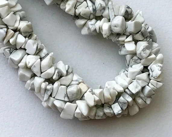 6-9mm Howlite Beads, Natural Howlite Gemstone, Howlite Chip Beads, Raw Howlite For Necklace, 34 Inch