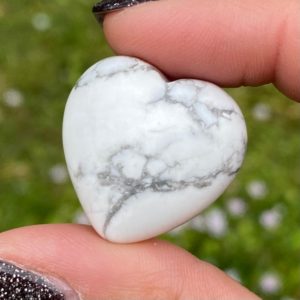 25mm Howlite Heart, Howlite, Puffy Heart, Crystal Hearts, Palm, Pocket, Carry Along Heart, White Howlite | Natural genuine stones & crystals in various shapes & sizes. Buy raw cut, tumbled, or polished gemstones for making jewelry or crystal healing energy vibration raising reiki stones. #crystals #gemstones #crystalhealing #crystalsandgemstones #energyhealing #affiliate #ad