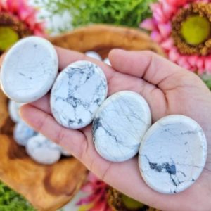 Shop Howlite Stones & Crystals! Howlite Worry Stone – Crown Chakra – No. 354 | Natural genuine stones & crystals in various shapes & sizes. Buy raw cut, tumbled, or polished gemstones for making jewelry or crystal healing energy vibration raising reiki stones. #crystals #gemstones #crystalhealing #crystalsandgemstones #energyhealing #affiliate #ad