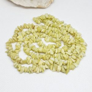 Indian Serpentine Long Layer No Clasp Chip Necklace. Made by The Art Of Jewellery UK | Natural genuine chip Serpentine beads for beading and jewelry making.  #jewelry #beads #beadedjewelry #diyjewelry #jewelrymaking #beadstore #beading #affiliate #ad