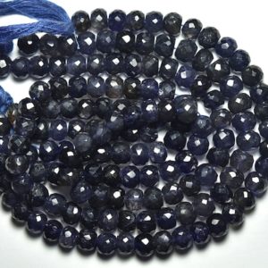 Shop Iolite Faceted Beads! 13 Inches Strand Natural Iolite Rondelle Beads 8mm to 9mm Faceted Big Rondelle Gemstone Beads Jewelry Superb Iolite Beads Strand No5338 | Natural genuine faceted Iolite beads for beading and jewelry making.  #jewelry #beads #beadedjewelry #diyjewelry #jewelrymaking #beadstore #beading #affiliate #ad
