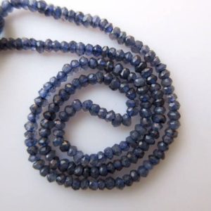 Shop Iolite Faceted Beads! Iolite Rondelle Beads, Faceted Rondelle Beads, 3mm Gemstone Beads, 13 Inch Strand, GDS649 | Natural genuine faceted Iolite beads for beading and jewelry making.  #jewelry #beads #beadedjewelry #diyjewelry #jewelrymaking #beadstore #beading #affiliate #ad