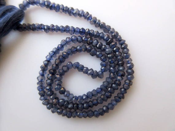 Iolite Rondelle Beads, Faceted Rondelle Beads, 3mm Gemstone Beads, 13 Inch Strand, Gds649