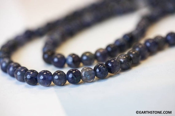 S/ Iolite 6.5-7mm Off-round Beads 14" Strand Size Varies Blue Gemstone Beads For Jewelry Making