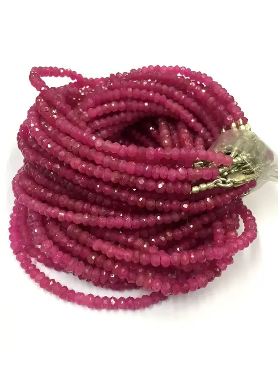 16 Inches Strand Beautiful Israel Cutting Beads Pink Jade Faceted Rondelle Beads 4.5mm Gemstone Beads