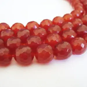 Shop Jade Faceted Beads! Jade Beads Red Faceted Round 10MM | Natural genuine faceted Jade beads for beading and jewelry making.  #jewelry #beads #beadedjewelry #diyjewelry #jewelrymaking #beadstore #beading #affiliate #ad
