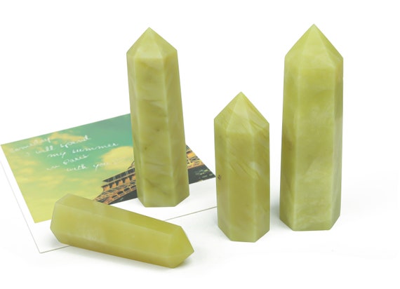Lemon Jade Obelisk Tower Stone – Obelisk Tower Point Crystals – Loose Gemstone - Gifts - Tw1040
