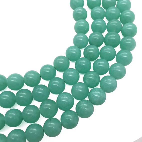 10mm Green Jade Beads, Round Gemstone Beads, Wholesale Beads
