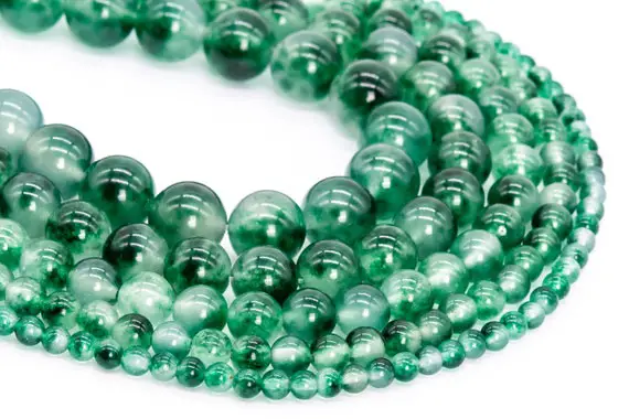 Forest Green Malaysian Jade Loose Beads Round Shape 6mm 8mm 10mm 12mm