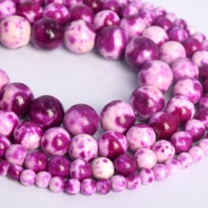 Shop Jade Round Beads! Violet Rain Flower Jade Loose Beads Round Shape 6mm 8mm 10mm | Natural genuine round Jade beads for beading and jewelry making.  #jewelry #beads #beadedjewelry #diyjewelry #jewelrymaking #beadstore #beading #affiliate #ad