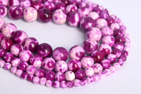 Violet Rain Flower Jade Loose Beads Round Shape 6mm 8mm 10mm