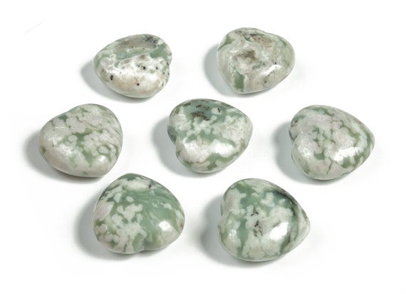 Peace Jade Heart Gemstone - Peace Jade Stone – Carved Gemstone Heart - Gemstone Hearts Healing Stones – Crystal Gift - 3cm - He1162