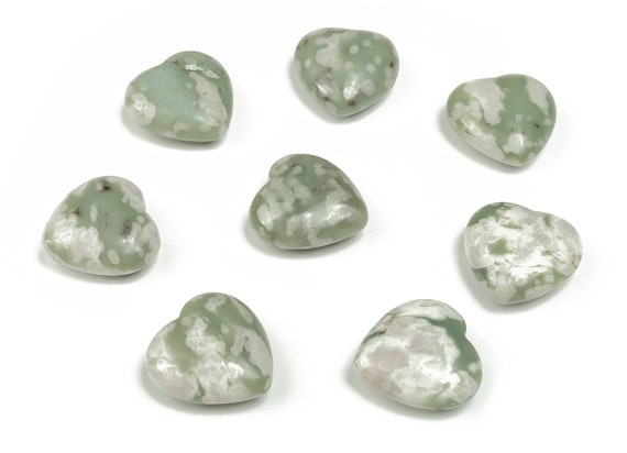 Peace Jade Heart Gemstone – Heart Crystal - Healing Stones – Carving Heart - Natural Stones - 2.5cm - He1128