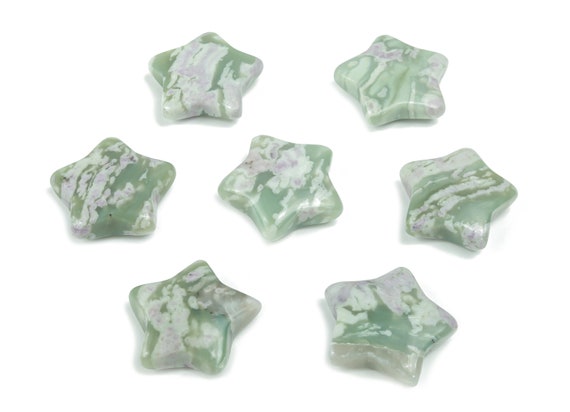 Peace Jade Star Gemstone – Star Carving Star – Natural Stone – Healing Crystal – 3cm – St1039
