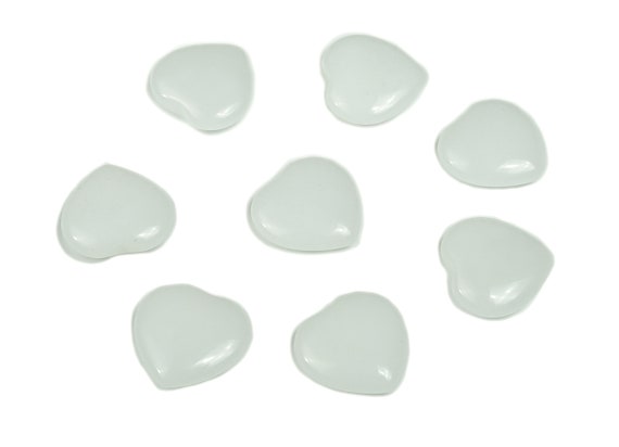 White Jade Heart Gemstone Flat – Heart Crystal - Healing Stones – Carving Heart - Natural Stones - 20x20x6 - He1057